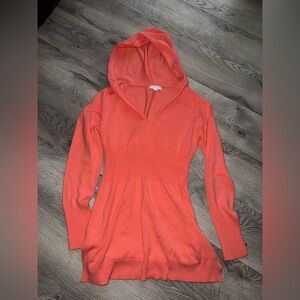 Vibrant Coral Hoodie Sweater Dress -
New York & Company HoodieStyle